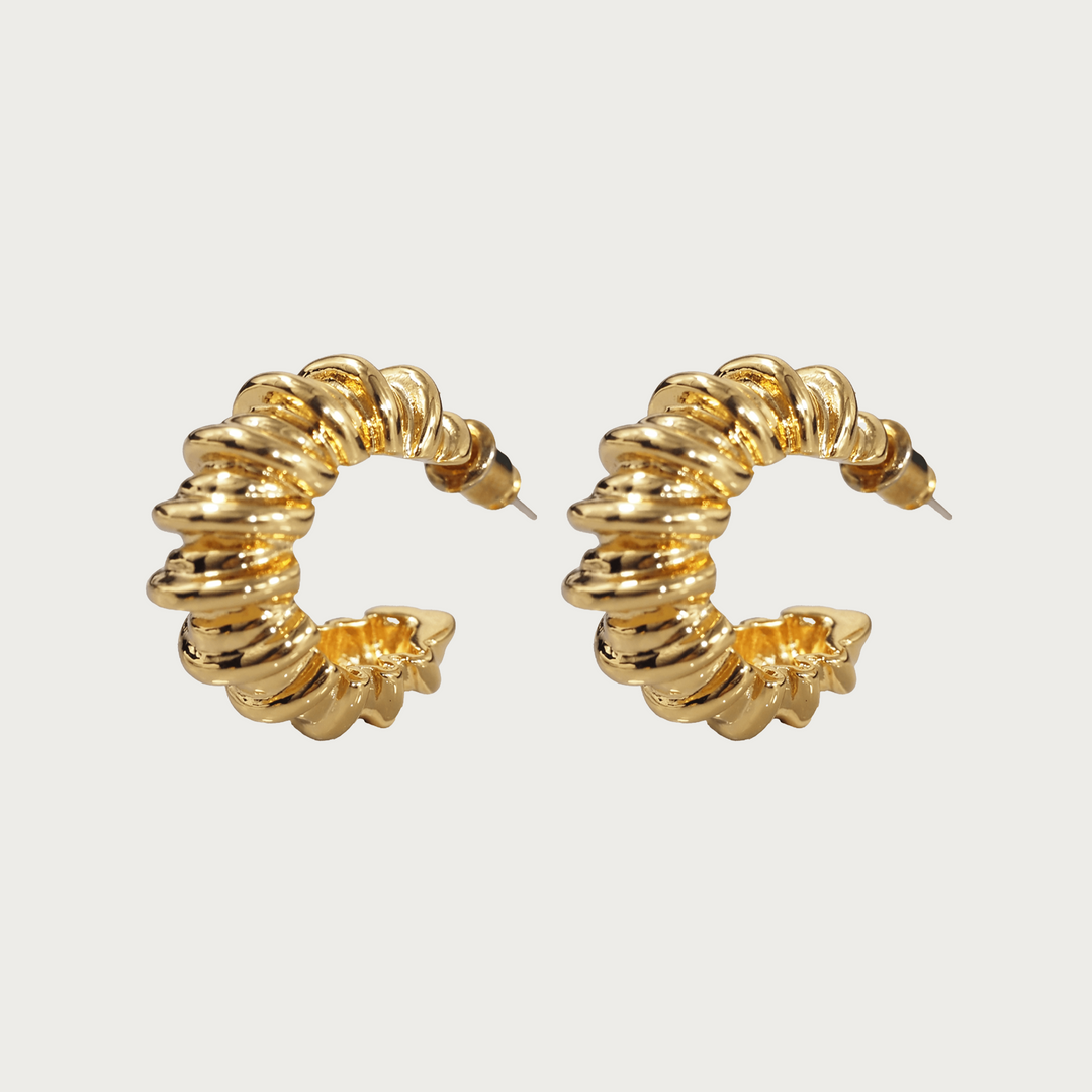 Celestial Swirl 18K Gold Hoop Earrings