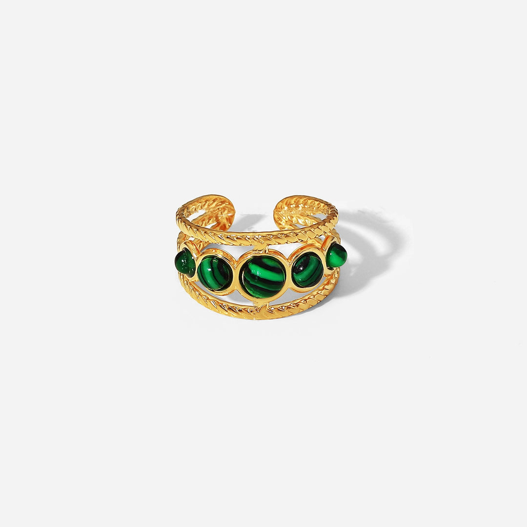 Emerald Ripple Ring