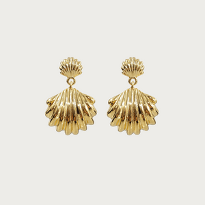 Ocean's Elegance Golden Drop Earrings