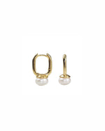 Load image into Gallery viewer, Pearl Huggie Earrings

