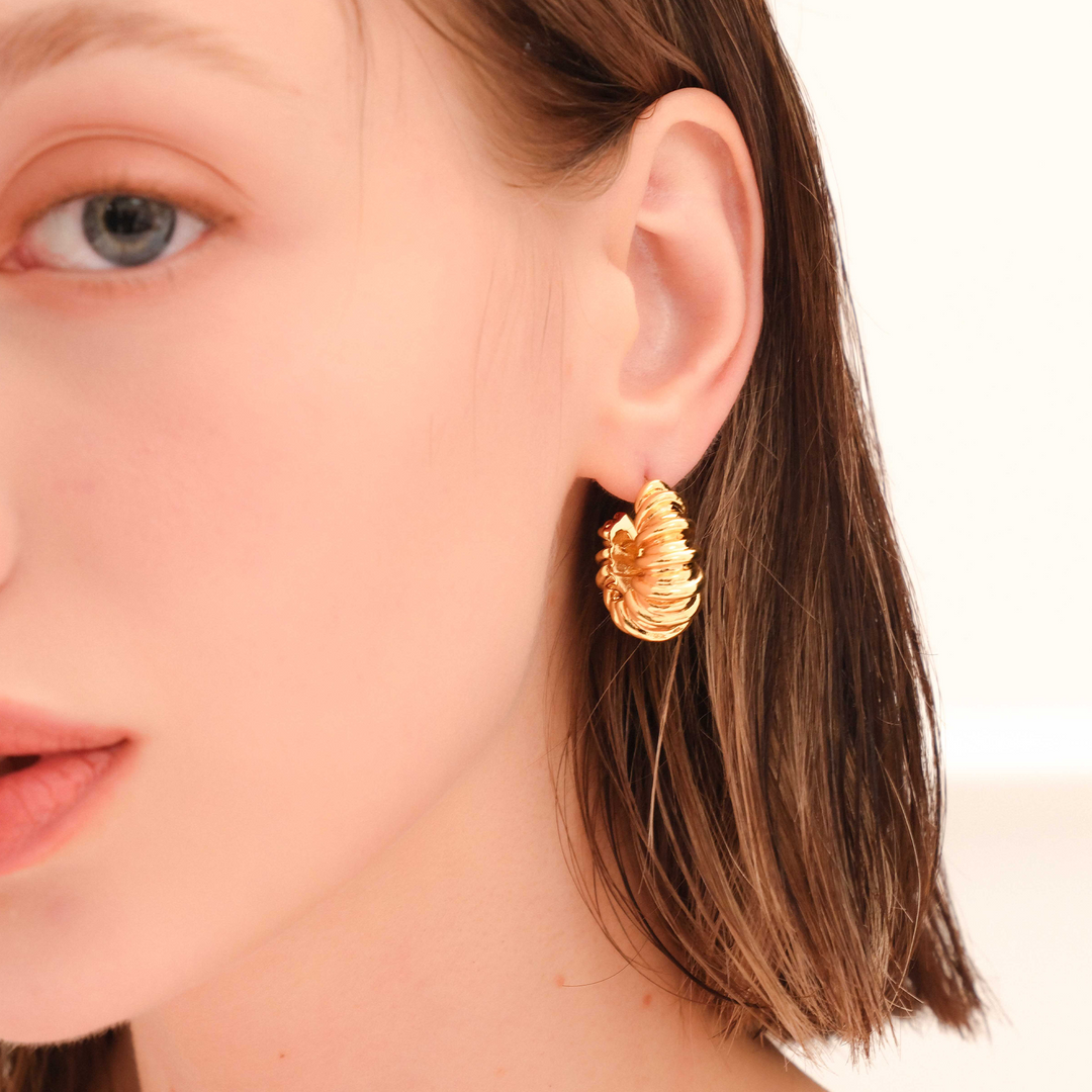 Celestial Swirl Large Gold Hoop Earrings