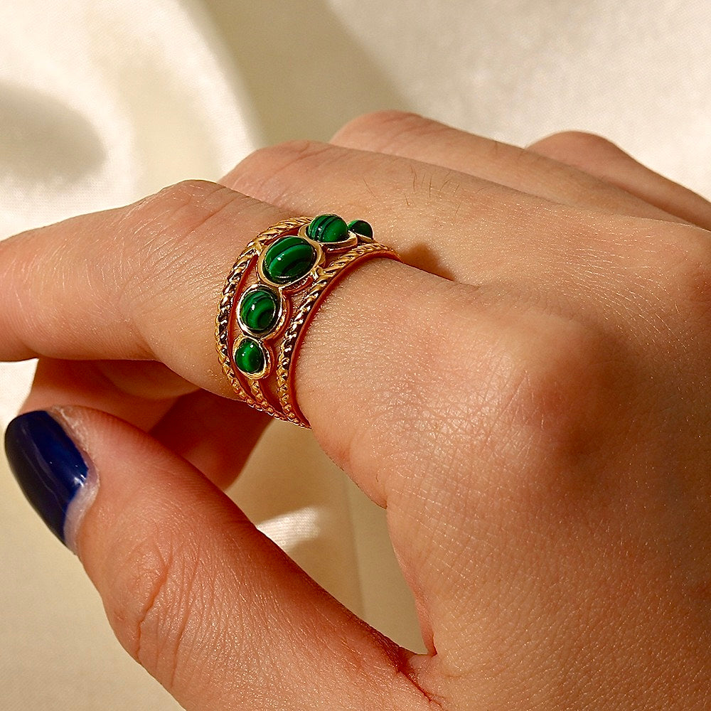 Emerald Ripple Ring