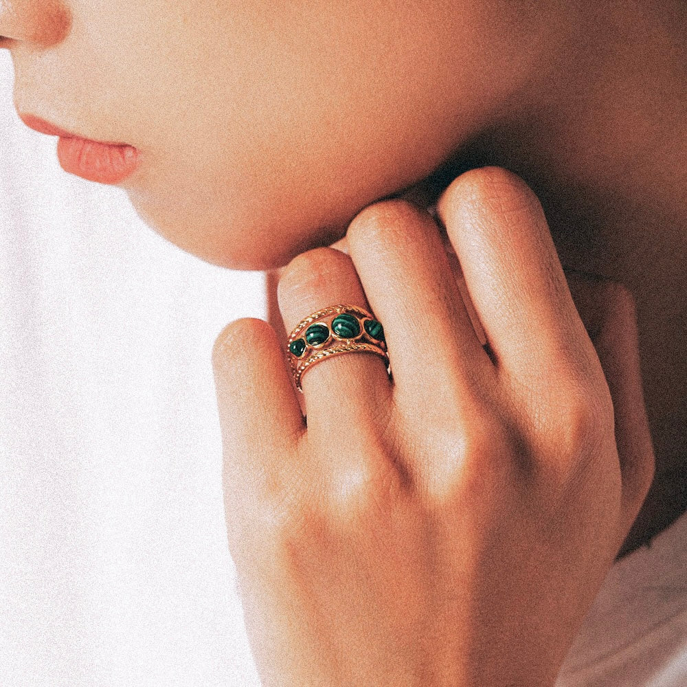 Emerald Ripple Ring