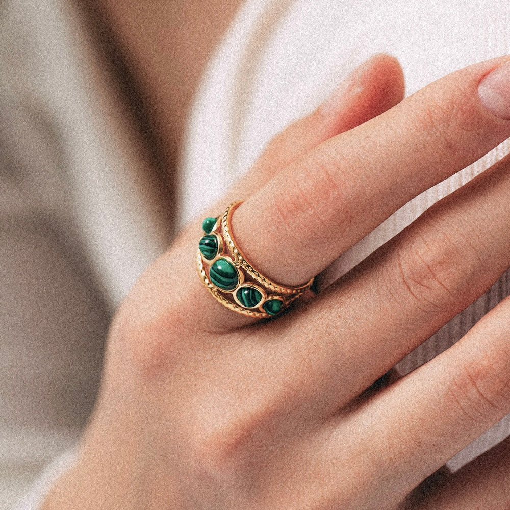 Emerald Ripple Ring