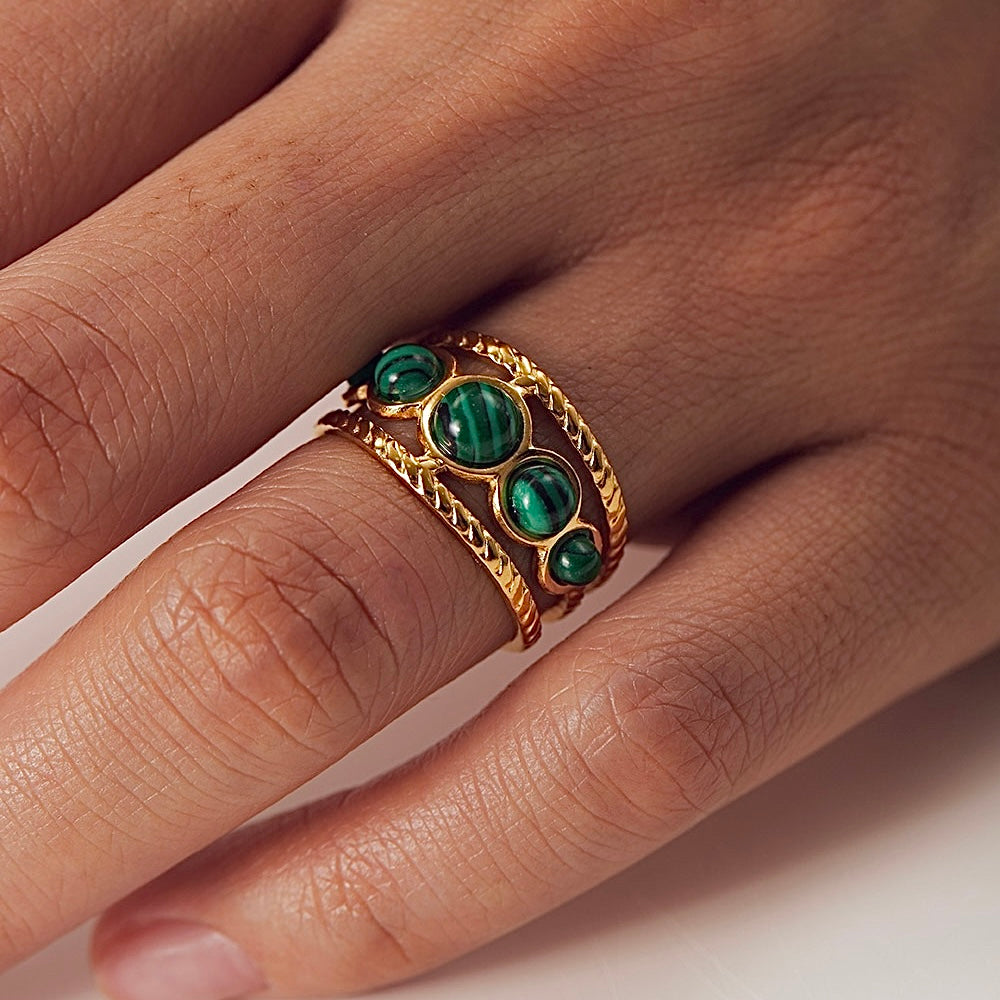 Emerald Ripple Ring