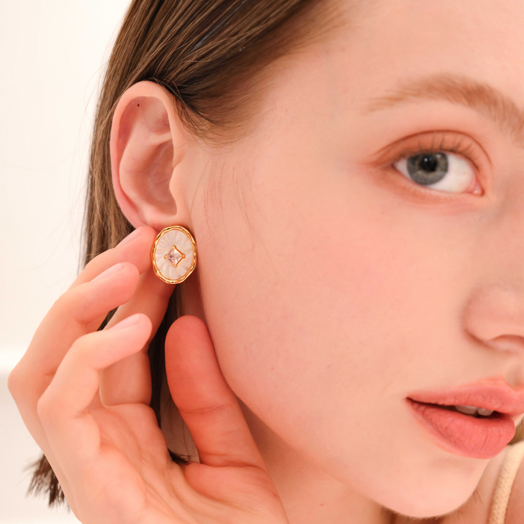 Mother of Pearl Stud Earrings