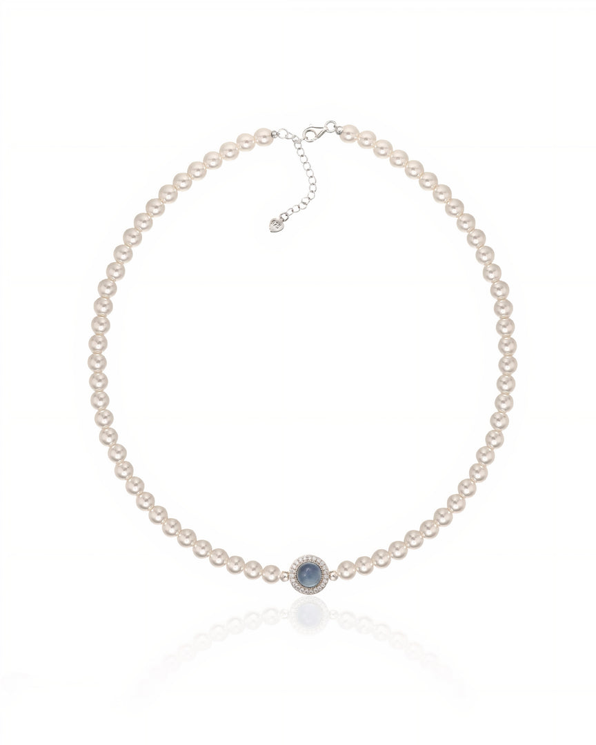 Aquamarine Pearl Choker