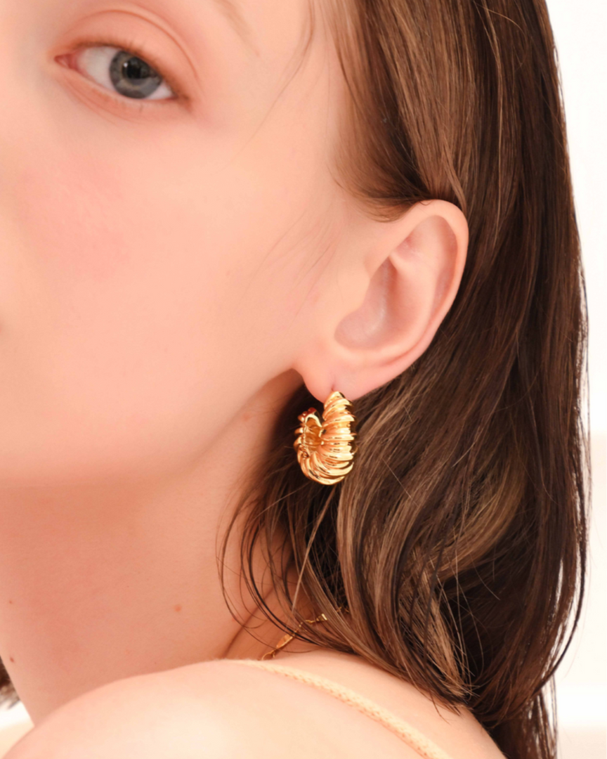 Celestial Swirl Large Gold Hoop Earrings