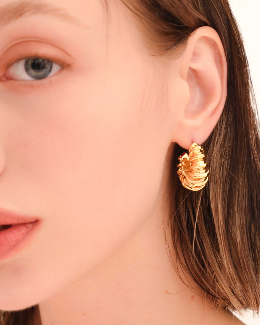 Celestial Swirl Large Gold Hoop Earrings