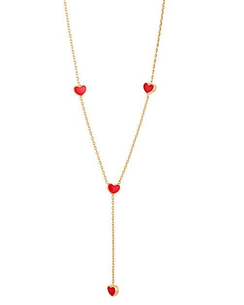 Golden Heart Enamel Pendant