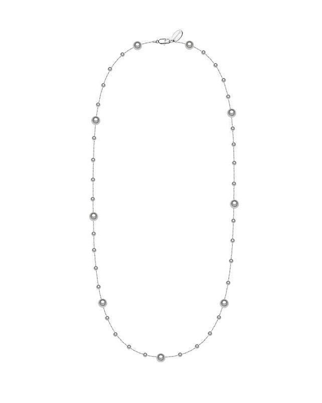 Gypsophila Necklace in Long Gray