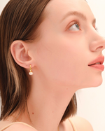 Load image into Gallery viewer, Pearl Huggie Earrings
