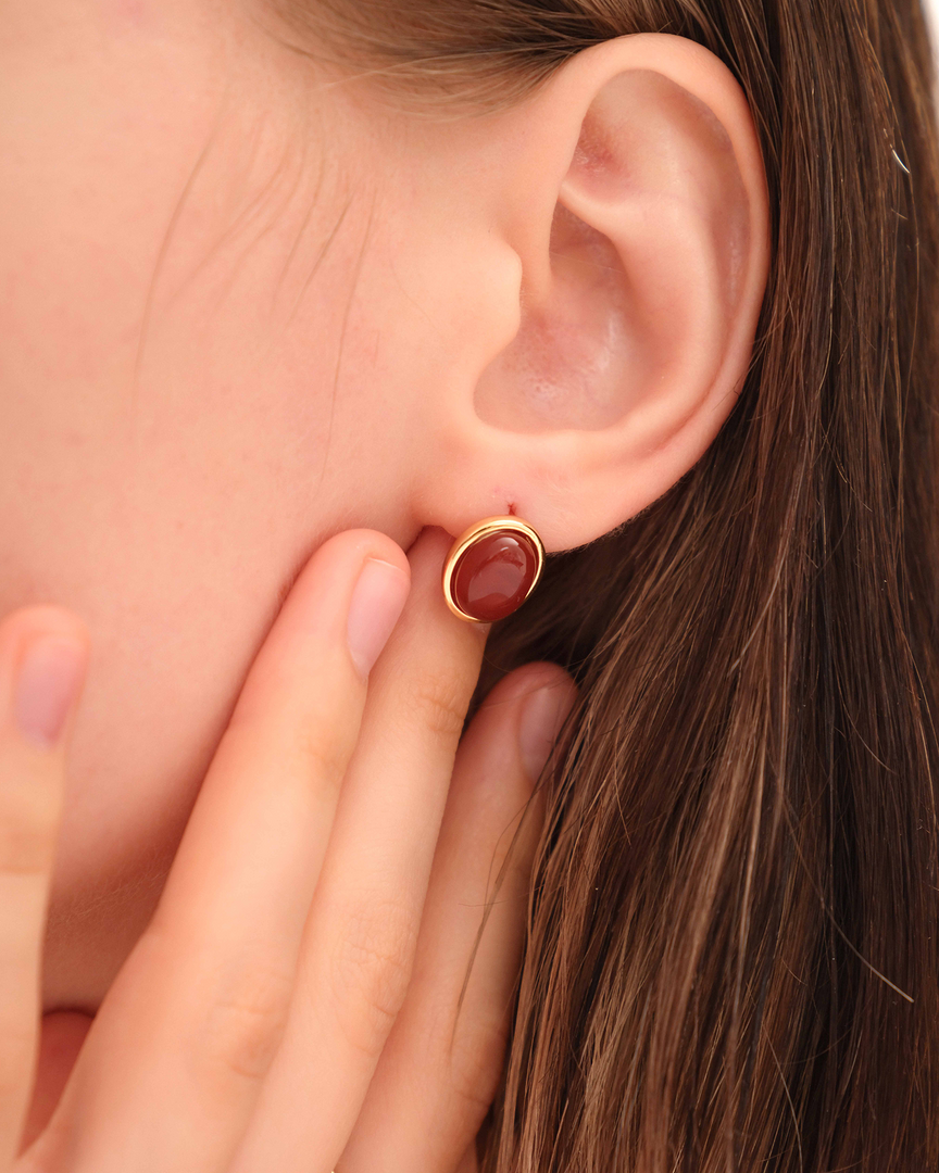 Red Agate Stud Earrings