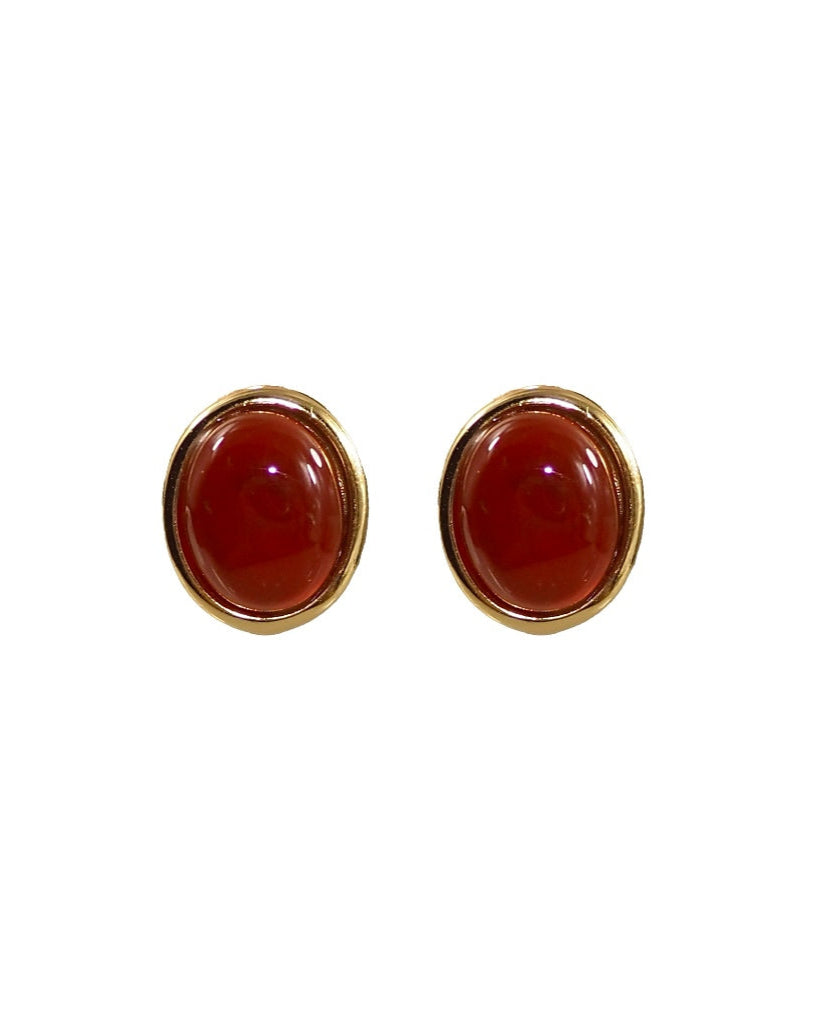 Red Agate Stud Earrings